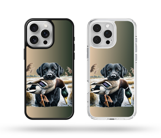 Black Lab Duck Hunting Dog Phone Case