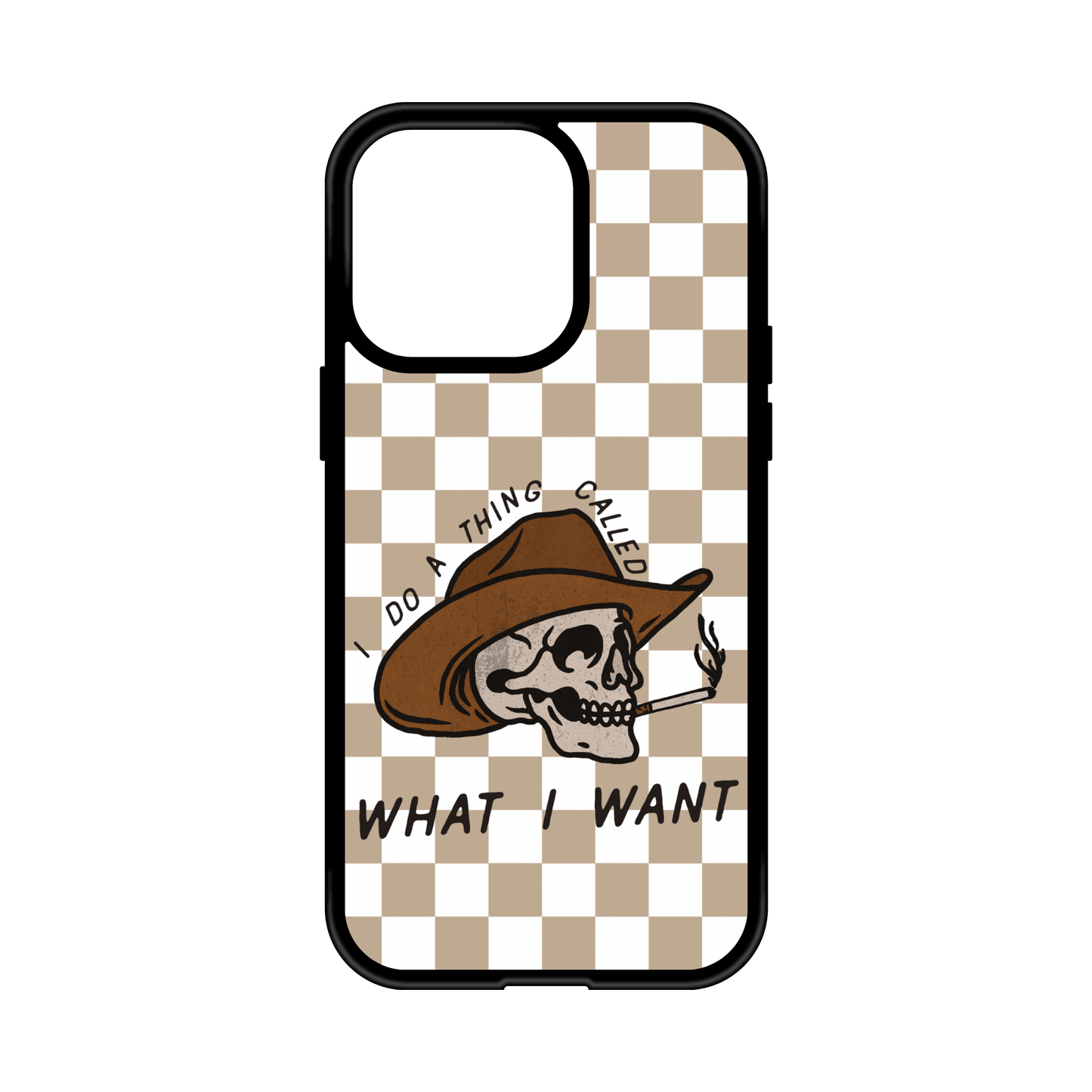 What I Want Checkered Cowboy MagSafe Compatible Phone Case