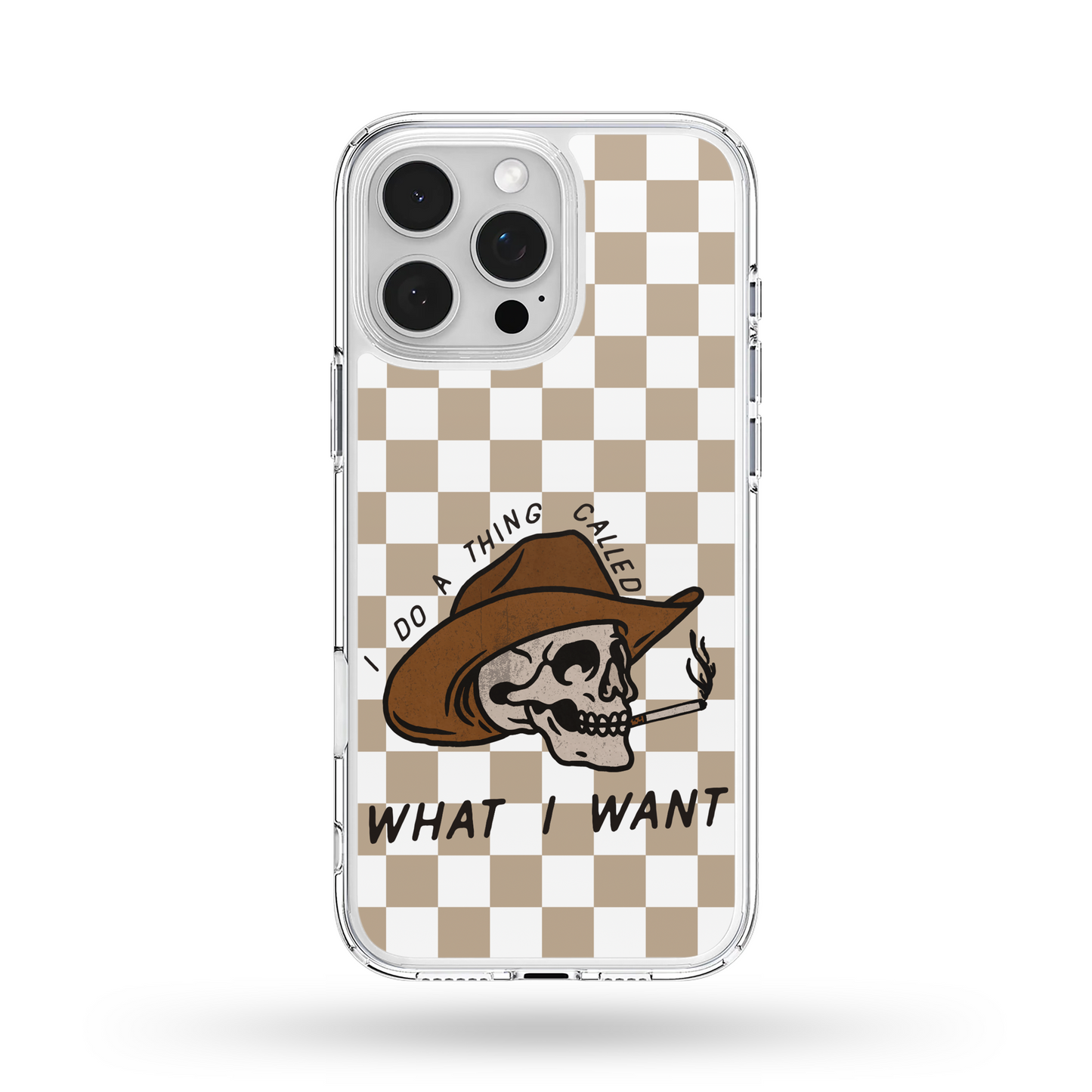 What I Want Checkered Cowboy MagSafe Compatible Phone Case