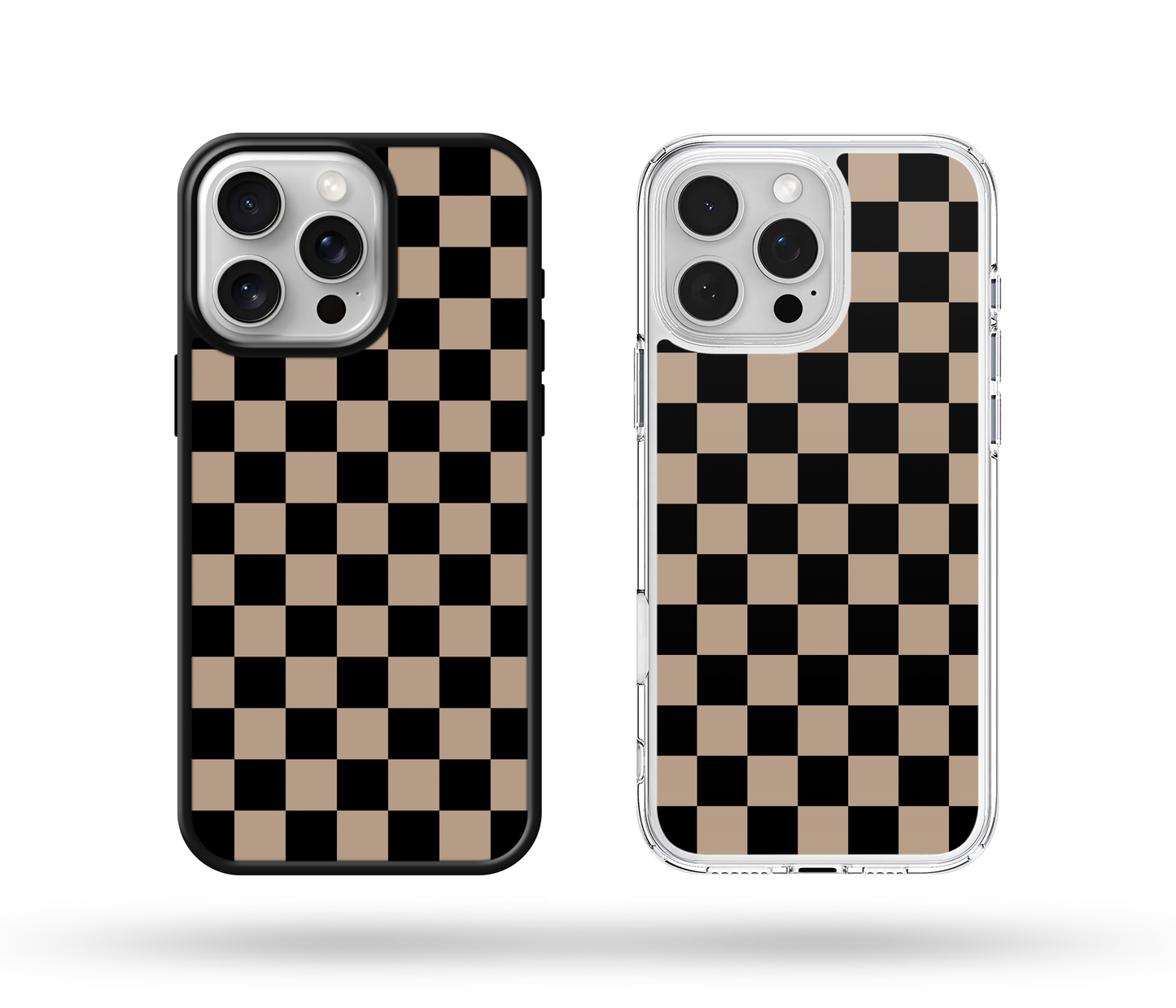 Black & Sand Checkered Boho MagSafe Compatible Phone Case