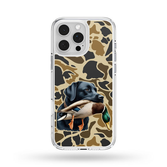 Black lab camo duck dog hunting MagSafe Compatible phone case