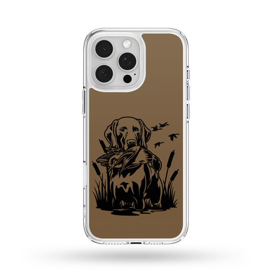 Brown lab duck hunting dog MagSafe compatible phone case