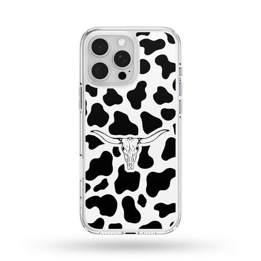 Black cowprint bull western MagSafe Compatible phone case