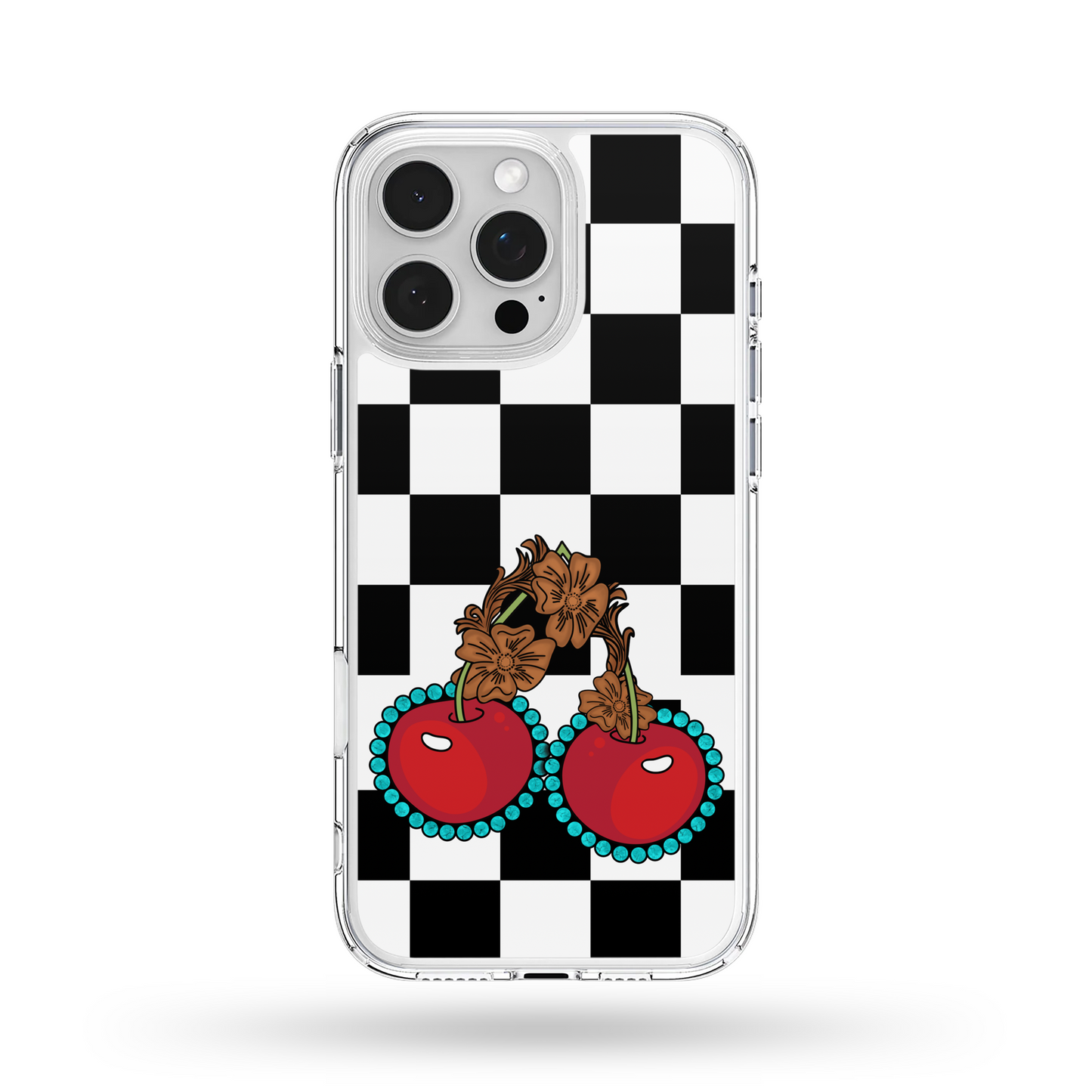 Checkered Cherries MagSafe Compatible Phone Case