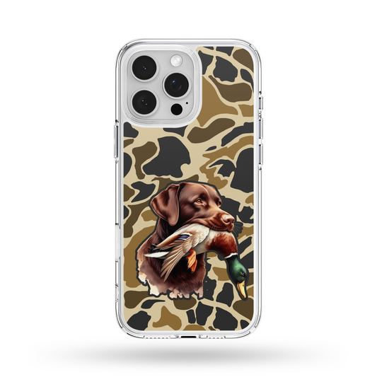 Camo Chocolate Lab Duck Hunting MagSafe Compatible Phone Case