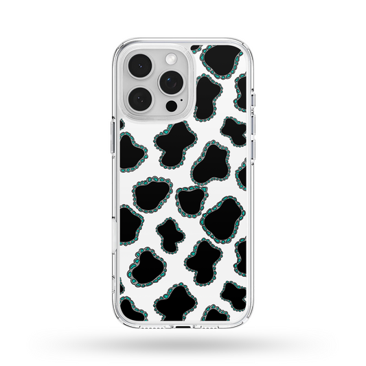 Turquoise Gem Cowprint MagSafe Compatible Phone case