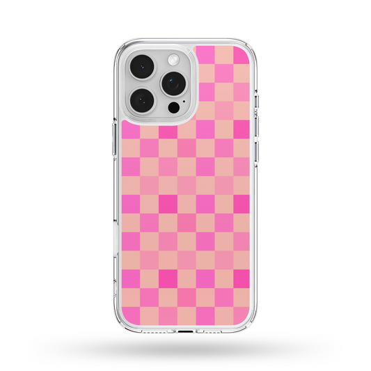 Pink Checkered MagSafe Compatible Phone Case