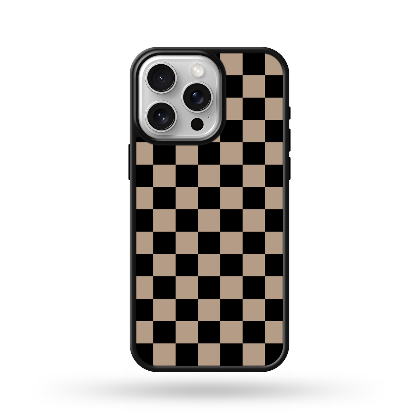 Black & Sand Checkered Boho MagSafe Compatible Phone Case