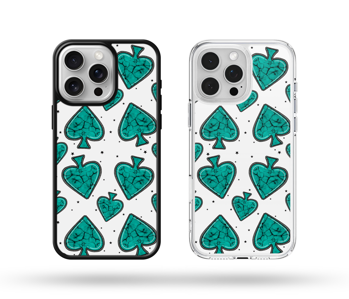 Turquoise Marble Spades MagSafe Compatible Phone Case